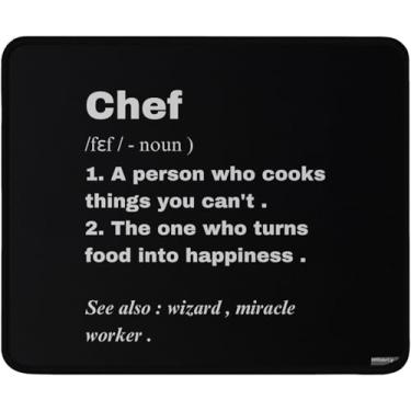Imagem de Tapete de mouse Chef Definition, mousepad preto para jogos com base antiderrapante, design lavável, 24 x 19 cm