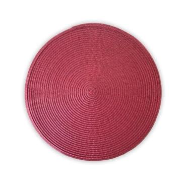 Imagem de Kit 4 Peças Jogo Americano Redondo Sousplat Cozinha Jantar Descanso De Prato Sousplat Cozinha(Vinho)