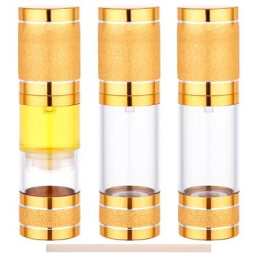 Imagem de Segbeauty Recipientes de loção de viagem Airless de 28,3 g para artigos de higiene pessoal, 3 mini frascos dispensadores recarregáveis com bomba, recipientes vazios de 30 ml para cosméticos para