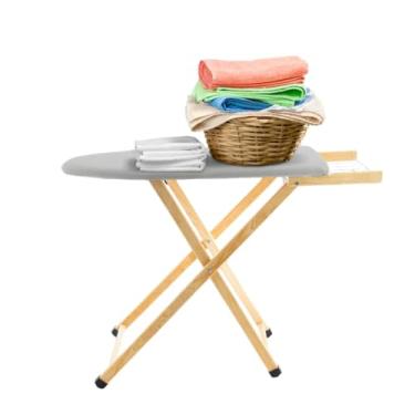 Imagem de Tábua De Passar Roupas Dobrável Com Tomada Porta Ferro Ajustável Resistente