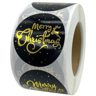 Imagem de 500 peças/rolo de 2,5 cm adesivos de selo de tema natalino para decoração de envelope de pacote de panificação de presente DIY (C)