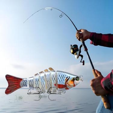 Imagem de 1 pacote de iscas de pesca de água doce e salgada | Isca realista para robalo, truta, tipo de peixe, Walleye, lúcio, bluegill, salmão