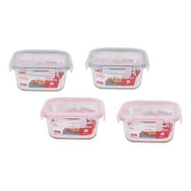 Imagem de Conjunto De Potes De Vidro Hermético 4 Pçs 550ml Marmita - Wellmix