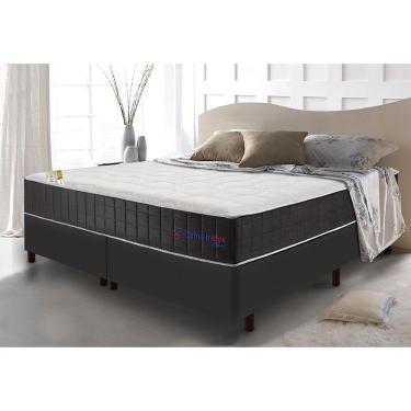 Imagem de Conjunto Cama Box King Com Molas Ensacadas Cama Inbox Cloud Cinza 193x203x67