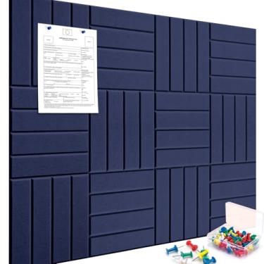 Imagem de Bumusty Tábua de cortiça grande 122 cm x 91 cm placa de feltro azul jeans alternativo