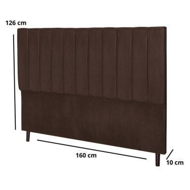 Imagem de Cabeceira Cama Box Queen 160cm Carla Suede Marrom E Frame