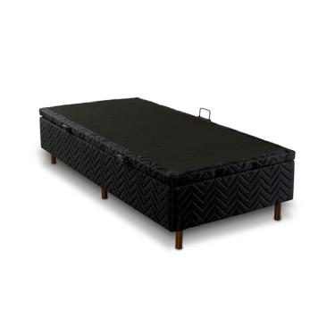 Imagem de Base para Cama Box Solteiro Arcón com Baú (43x88x188) Poliéster Preta