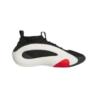 Imagem de adidas Tênis adulto unissex Harden Volume 8, Branco nuvem, preto/melhor escarlate, 9 Women/8 Men