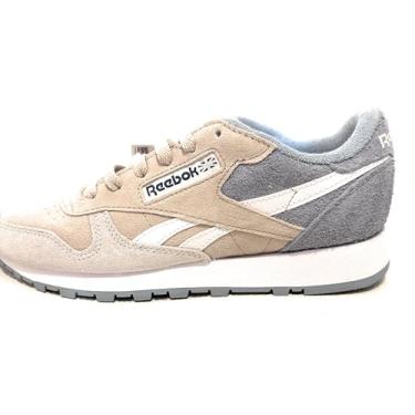 Imagem de Reebok Tênis masculino clássico de couro, Azul lazer/pedra da lua/calçado branco, 41