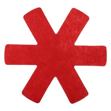 Imagem de Protetores de panela e panela, 3 peças separadoras de panelas de 260 mm 25 cm para empilhar protetores de panela de feltro divisórias para panelas de cerâmica de vidro, vermelho