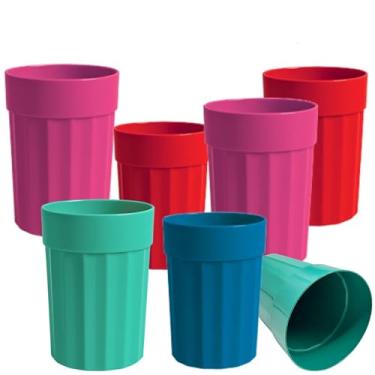 Imagem de Kit Conjunto de Copos Plásticos Coloridos (10, Azul Escuro)