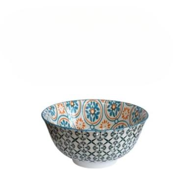 Imagem de Taça cerâmica resistente a altas temperaturas，Tigelas de cerâmica para uso doméstico 6 Bowls Cumbucas Tigelas Estampadas 600ml Caldos e Sopas