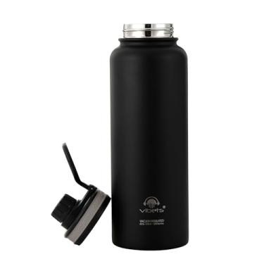 Imagem de Garrafa Térmica Sport Vibets Hydro USA com Parede Dupla Isolada a Vácuo 1,15L (Preto/Cinza)