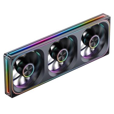 Imagem de Jonsbo ​Jonsbo Za-360Br (Reverse) Pc Case Fan, All(3)-In-One, Unidade De Estrutura Única Com 3X120Mm 3Pin Argb Fans, Pwm, Reverse Blade Silent Fan Com 4 Lados Infinity Mirror Fan, Placa De Identific