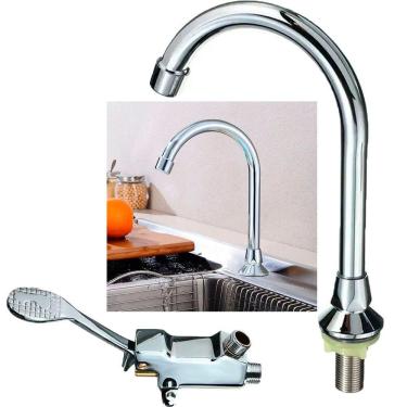 Imagem de Torneira Valvula Pedal Acionamento Controle Pes Sem Maos Hospital Clinica Pia Cozinha Laboratorio