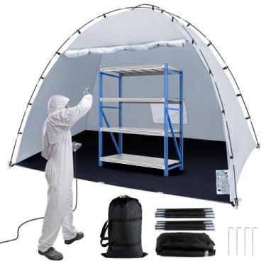 Imagem de Tenda de cabine de pintura Siebwin Extra Large 3x2x2m com piso cinza