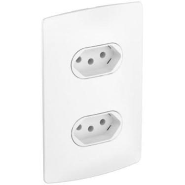 Imagem de CONJUNTO DE DUAS TOMADAS 2P+T 4X2 10A NYLON BRANCO - NEREYA - PIAL - 663151