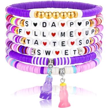 Imagem de pupvus Conjunto de pulseiras de refrigerante, pulseiras da amizade, pulseiras empilháveis com contas elásticas para fãs de filmes, cosplay, bijuterias, presentes para aniversário, festa de Natal