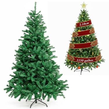 Imagem de Arvore de Natal Premium Cheia Pinheiro 210cm 1150 Galhos - Kadê