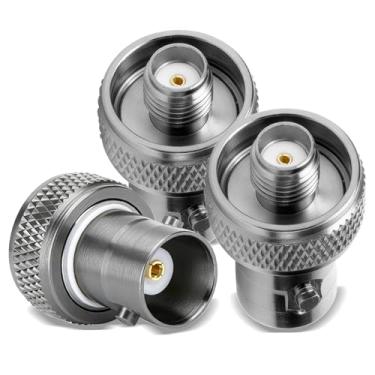 Imagem de AIRITON Adaptador SMA fêmea para BNC macho material cobre conector galvanizado preto para rádio amador antena de rádio portátil 44/430 MHz compatível com Baofeng UV-5R MINI BF-F8HP PRO