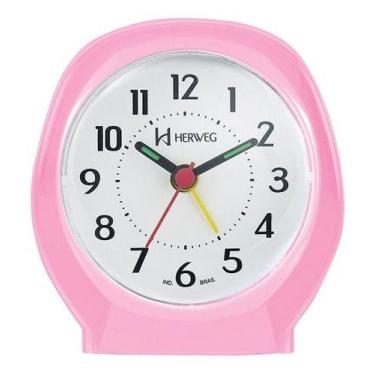 Imagem de Relogio despertador herweg 2634-036 rosa baby, ROSA CLARO