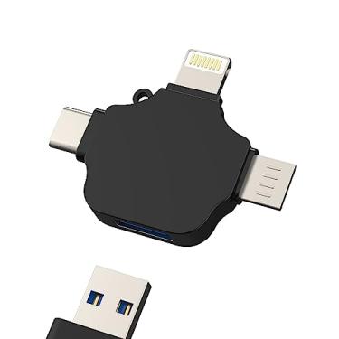 Imagem de Adaptador 3 em 1 para iPhone OTG tipo C para Lightning Micro USB C compatível com Samsung 15 14 13 12 Pro Max Plus para iPad Air Mini câmera leitor de cartão mouse teclado pen drive Android L+MC