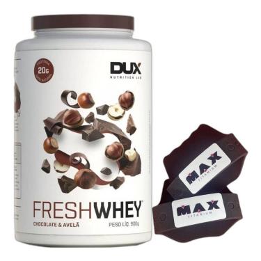 Imagem de Fresh Whey Isolado Hidro Chocolate 900g +Luva Max Dux-Unissex