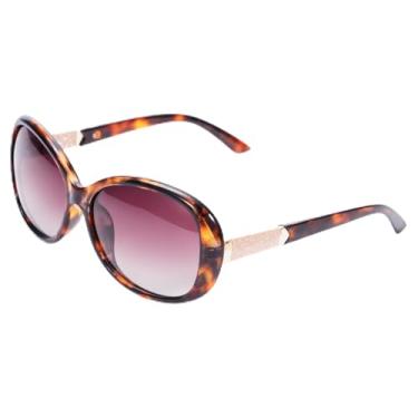 Imagem de Óculos de sol polarizados grandes para mulheres, moderno, elegante, vintage, Jackie O, com hastes cravejadas, Casco de tartaruga/marrom gradiente