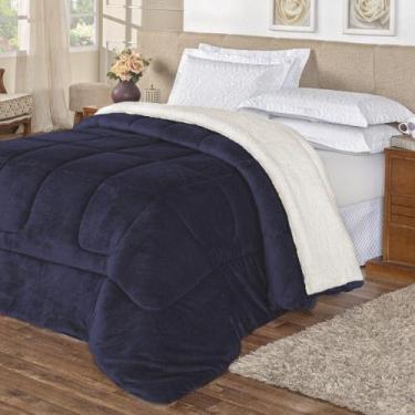 Imagem de Coberdrom Pele De Carneiro Sherpa Everest Queen 01 Peça - Marinho - Pr