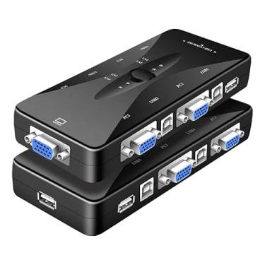 Imagem de Hub Usb Chaveador Switch Kvm 4 Portas Vga Mouse Teclado