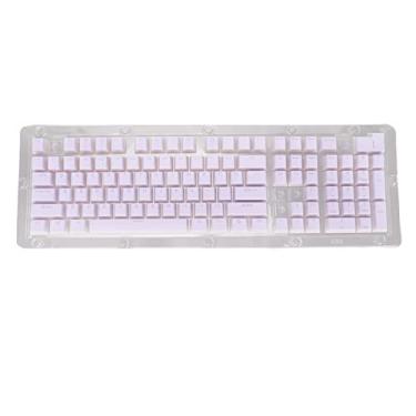 Imagem de aqxreight PBT Keycaps Alto Baixo Layout Camada Dupla 2 Cores 108 Teclas Teclados Mecânicos para 61 87 104 108 Teclado Branco para Movimento que de Mão Adota Teclas Translúcidas e (Roxo)