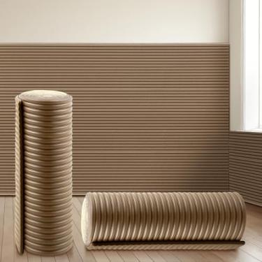 Imagem de Fiwochic Almofada de parede anticolisão de 15,8 x 78,7 polegadas para painéis de parede acolchoados 3D autoadesivo DIY cabeceira para autismo sala de jogos berçário quarto sala de estar protetores de