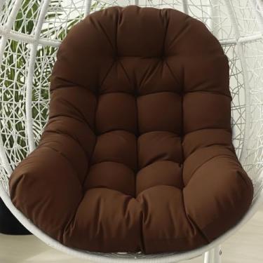 Imagem de STAYDEN Almofada de substituição para cadeira de ovo para pendurar ao ar livre para móveis de pátio almofada de balanço de rede 47 x 89 x 15 cm (marrom)
