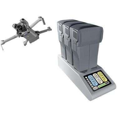 Imagem de YUULNMOP Kit de hub de carregamento V2.0 com tela para baterias DJI Mini 5 Pro/série 4/3 | Hub de carregamento inteligente paralelo de 3 compartimentos com visor LCD | Carregamento rápido PD | Inclui