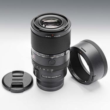 Imagem de 100 2.8 Câmera Macro Lens Skin Vinil Wrap Película Adesiva para Sony FE 100 mm F2.8 Macro GM OSS Protector Decalques Acessórios FE 2.8/100 (Preto Cruzado, para Sony FE 100 mm F2.8 Macro GM OSS)