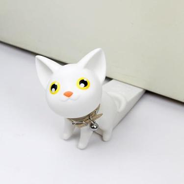 Imagem de Gadpiparty Rolha de porta de gato prática cunha branca decorativa para uso doméstico design antiderrapante para manter as portas abertas com segurança e estilo