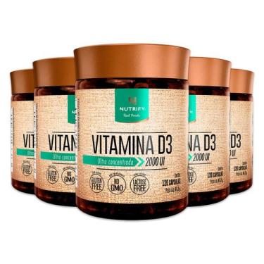 Imagem de Kit 5 Vitamina D3 2000UI 120 Cápsulas Nutrify