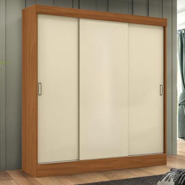 Imagem de Guarda-Roupa Solteiro San Marino 3 Portas 2 Gavetas Cinamomo/Off White - Maxel