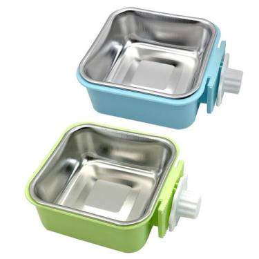 Imagem de Taça suspensa de aço inoxidável Kathson Pet Feeder, 12 cm, 2 unidades