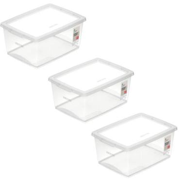 Imagem de Kit 3 Caixa organizadora 7,5L com tampa e trava de fechamento - ORdene