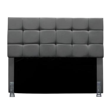 Imagem de Cabeceira Casal 140 Cm Estofada Larissa Em Suede Com Frame Cinza