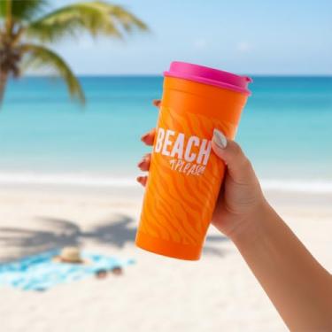 Imagem de Copo Canudo Slim 650ml Power Solar em Plástico PP – Leve, Prático e Moderno