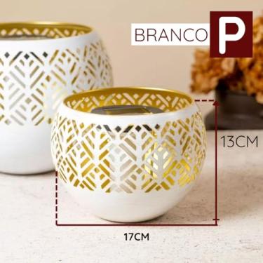 Imagem de Luminária Solar De Jardim Led Decoração Casa (Branco, Pequeno)