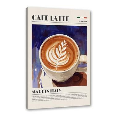 Imagem de Impressões de café vintage aquarela bebendo pôsteres arte de parede café decoração de cozinha sala de jantar escritório café bar decoração de parede (SKU1,20.3x30.5 cm = (20x30 cm), emoldurado (tela