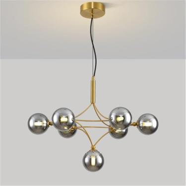 Imagem de OUFULA Lustre Moderno LED Moda Arte Sala de Estar Restaurante Quarto Villa Hotel Balcão Escadas Café Bar Lâmpada Pendente (E C 7 luzes)