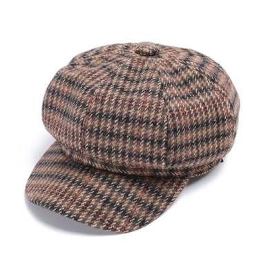 Imagem de GTIANHE-TAN Boina feminina chapéu jornaleiro quatro estações de chapéus modernos para viagens urbanas e festivais, One Size, Ágata