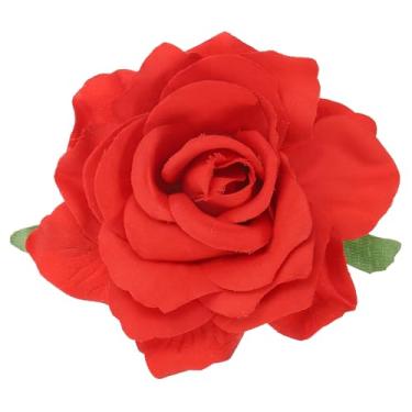 Imagem de Generic Grampos de cabelo rosa boho, broches de flores de tecido para mulheres, festa de casamento, vestido de dança, acessórios de roupas, presentes de dia dos namorados, One Size, Metal, Sem Pedra