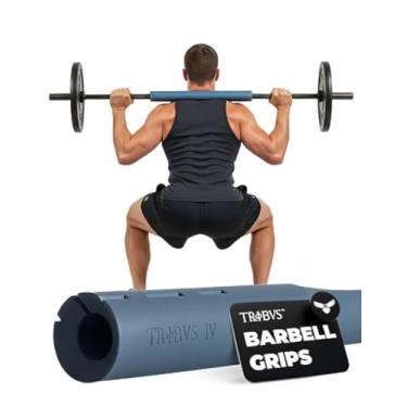 Imagem de Tribus Grips Almofada de barra para impulso no quadril, agachamento e levantamento terra, almofada de borracha antiderrapante, almofada de agachamento para barras padrão, adaptador de proteção para