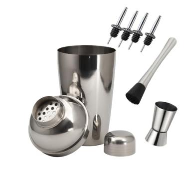 Imagem de Genérico Kit Barman Profissional, Coqueteleira 500ml, 11 Peças, Inox, Para Caipirinha e Drinks, Com Acessórios