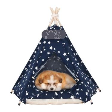 Imagem de Mooipet Tenda tenda para animais de estimação para cães e gatos cama para cães com almofada grossa casinha de brincar removível e lavável